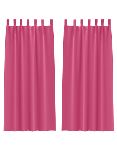 Tende Blackout con Anelli 2 pcs Rosa Vivo 260 x 140 cm