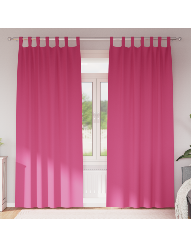 Tende Blackout con Anelli 2 pcs Rosa Vivo 260 x 140 cm