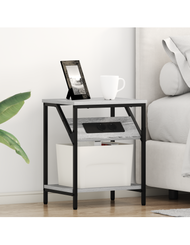 Armadio da Notte Grigio Sonoma 38 x 30 x 48 cm