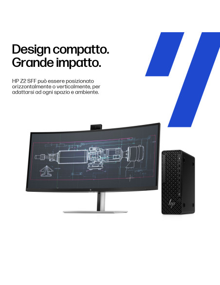 HP Z2 SFF G1i Workstation Desktop PC Wolf Pro Security Edition Windows 11 Pro Stazione di lavoro AI PC, AI Workstation Nero