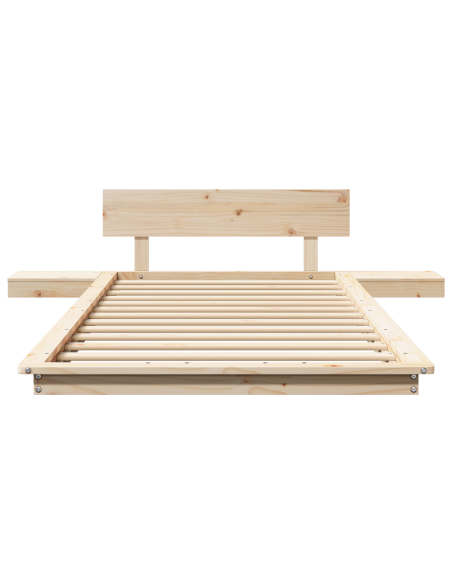 Struttura letto con tavolini laterali 90x190cm in legno massello