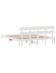 Struttura del letto Bianco 200 x 200 cm Legno massello di pino