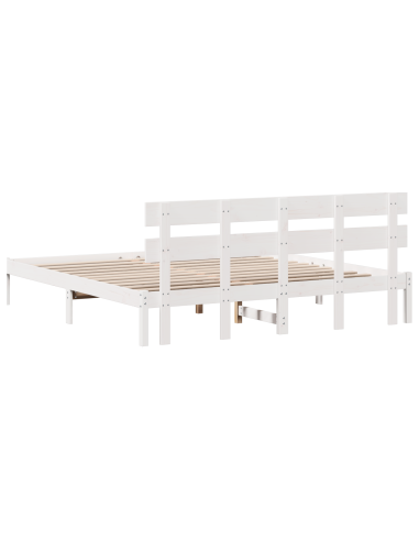 Struttura del letto Bianco 200 x 200 cm Legno massello di pino