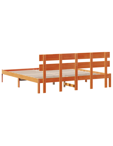 Struttura del letto Marrone 200 x 200 cm Legno massello di pino