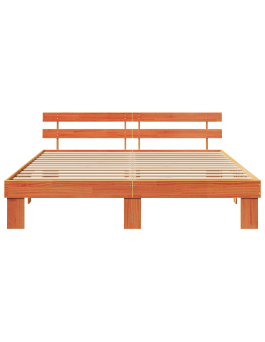 Struttura del letto Marrone cerato 200 x 200 cm Pino massello