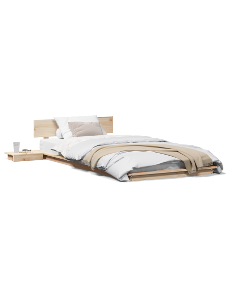 Struttura letto con tavolini laterali 90x190cm in legno massello