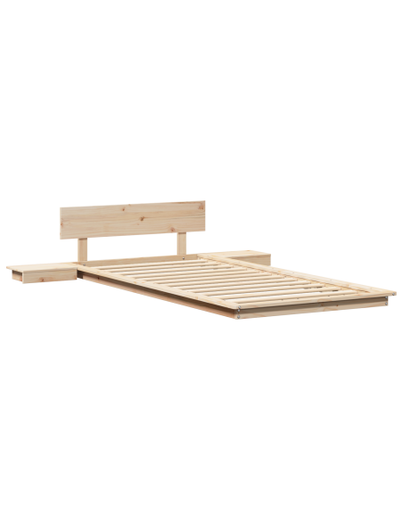 Struttura letto con tavolini laterali 90x190cm in legno massello