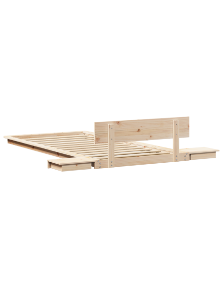 Struttura letto con tavolini laterali 90x190cm in legno massello