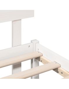 Struttura del letto Bianco 200 x 200 cm Legno massello di pino 2