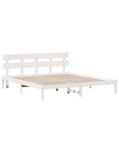 Struttura del letto Bianco 200 x 200 cm Legno massello di pino