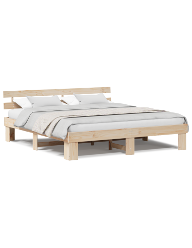 Struttura del letto Naturale 200 x 200 cm Pino massello