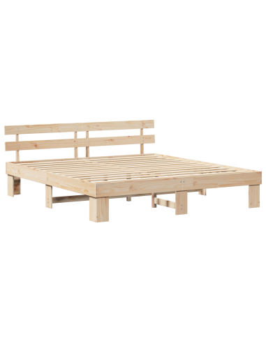 Struttura del letto Naturale 200 x 200 cm Pino massello