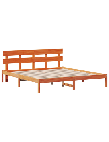 Struttura del letto Marrone 200 x 200 cm Legno massello di pino