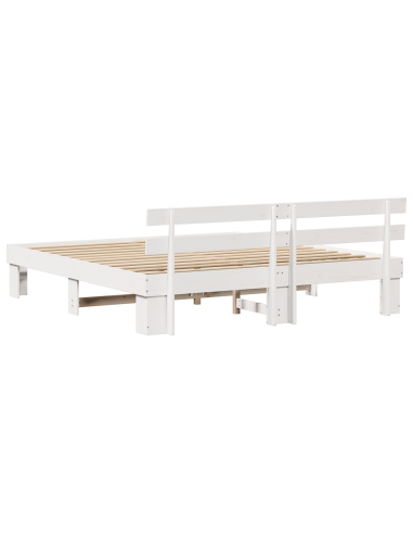 Struttura del letto Bianco 200 x 200 cm Pino massello