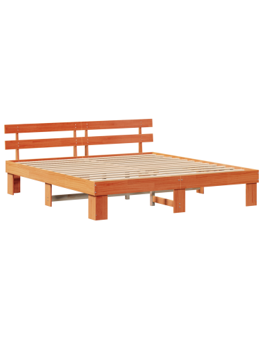 Struttura del letto Marrone cerato 200 x 200 cm Pino massello
