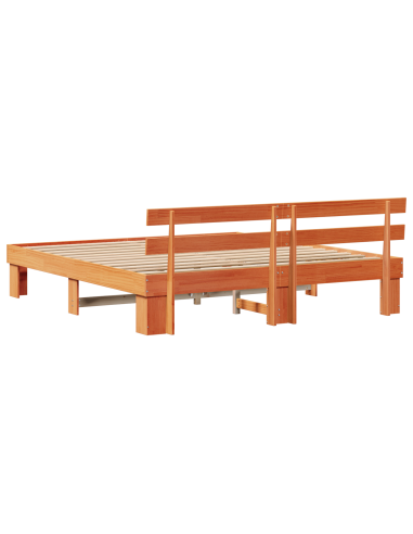 Struttura del letto Marrone cerato 200 x 200 cm Pino massello