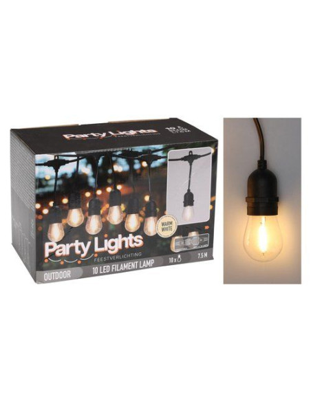 Catena luminosa Koopman LG1000010 PARTY LIGHTS Nero