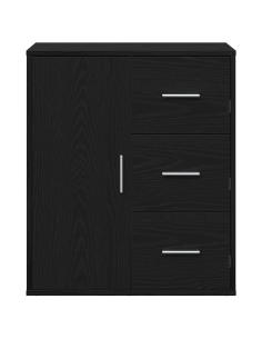 Credenza Rovere Nero 60 x 31 x 70 cm Legno multistrato