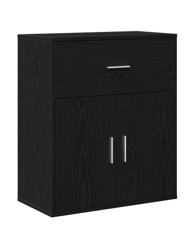 Credenza Rovere Nero 60 x 31 x 70 cm Legno multistrato