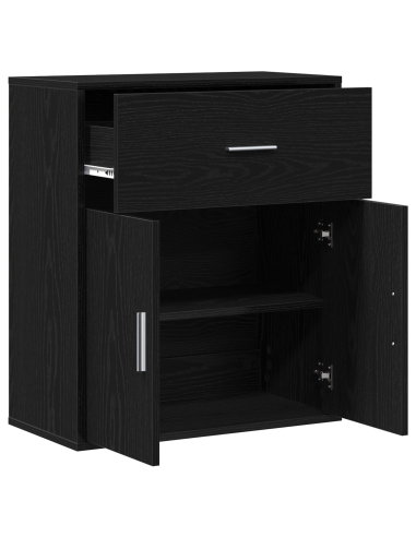 Credenza Rovere Nero 60 x 31 x 70 cm Legno multistrato