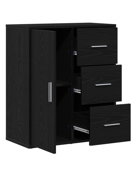 Credenza Rovere nero 60 x 31 x 70 cm Legno multistrato