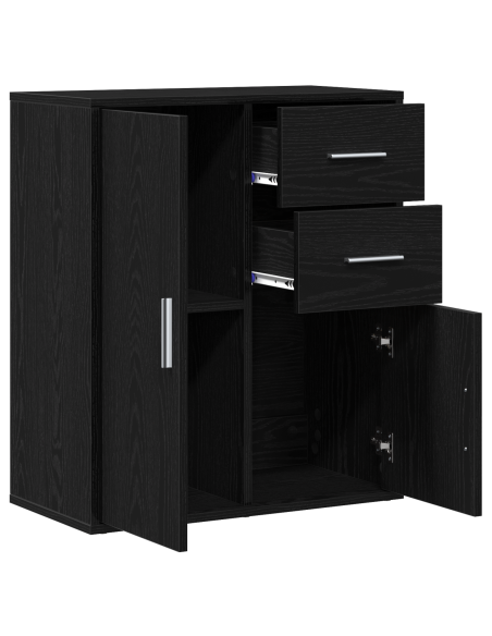Credenza Rovere nero 60 x 31 x 70 cm Legno multistrato