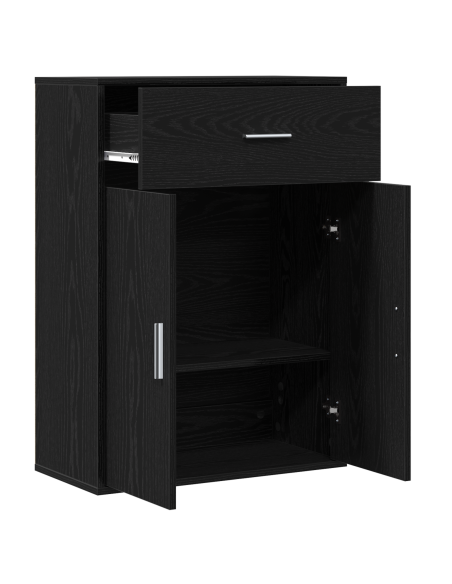Credenza Rovere Nero 60 x 30 x 84 cm Legno multistrato