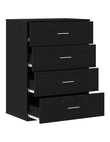 Credenza Rovere Nero 60 x 39 x 80 cm Legno multistrato