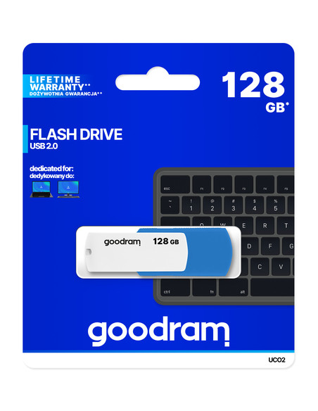 Goodram UCO2 unità flash USB 128 GB USB tipo A 2.0 Blu, Bianco