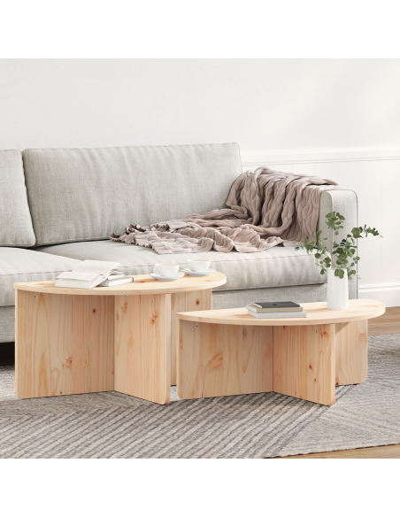 Tavolino da salotto 2 pcs Naturale 79 x 39.5 x 40 cm