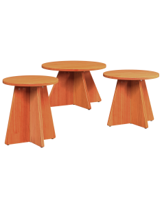 Tavolino da salotto 3 pcs Marrone cerato