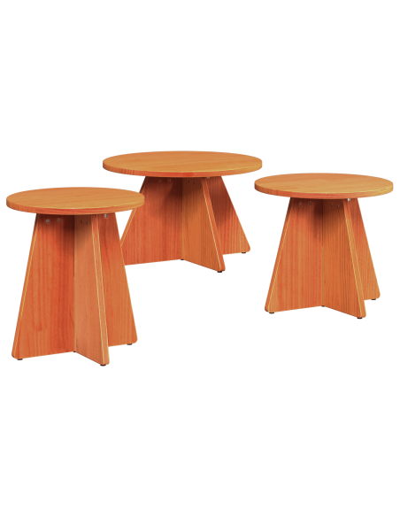 Tavolino da salotto 3 pcs Marrone cerato