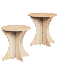 Tavolino da salotto 2 pcs Naturale Legno di pino massello