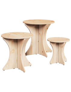 Tavolino da salotto 3 pcs Naturale