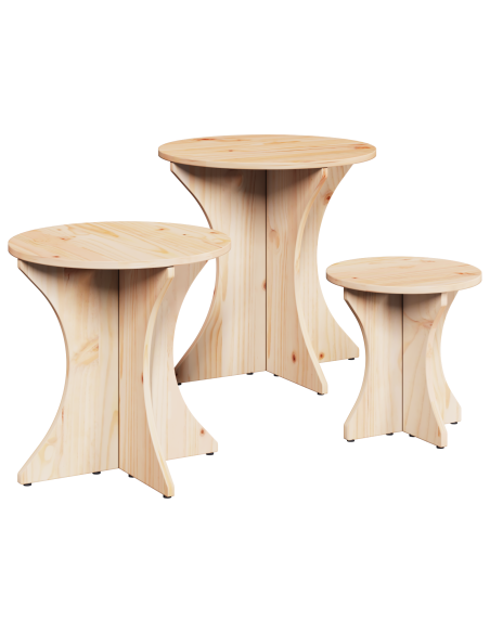 Tavolino da salotto 3 pcs Naturale 46 x 46 x 47 cm