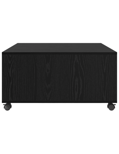 Tavolino da salotto con cassetto Rovere Nero 75 x 75 x 38 cm