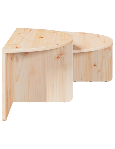 Tavolino da salotto 2 pcs Naturale Legno di pino massello