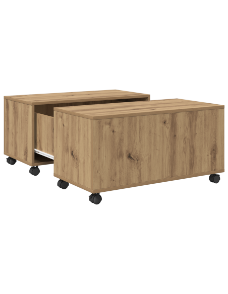 Tavolino da salotto rovere artigianale 75 x 75 x 38 cm