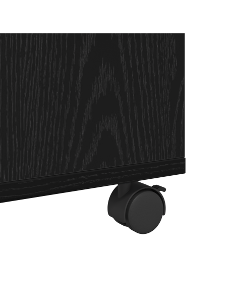 Tavolino da salotto con ruota Rovere nero 75 x 75 x 38 cm