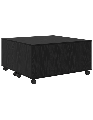 Tavolino da salotto con cassetto Rovere Nero 75 x 75 x 38 cm