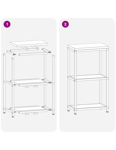 Stoccaggio in cucina Argento 60 x 50 x 92 cm Acciaio