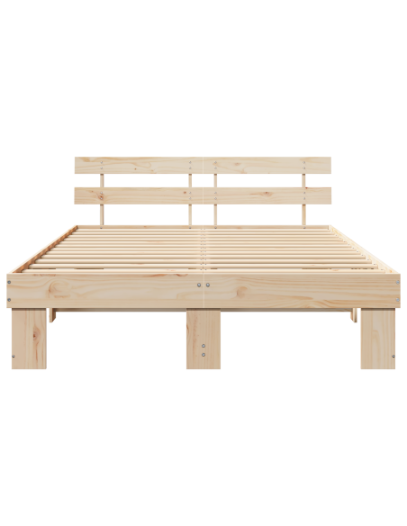Struttura letto con testiera 150x200 cm in legno massello di pino
