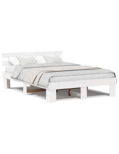Struttura del letto Bianco 160 x 200 cm Pino massello