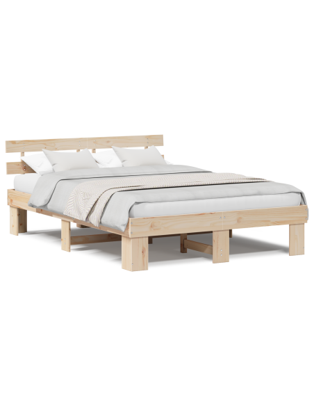 Struttura letto con testiera 150x200 cm in legno massello di pino