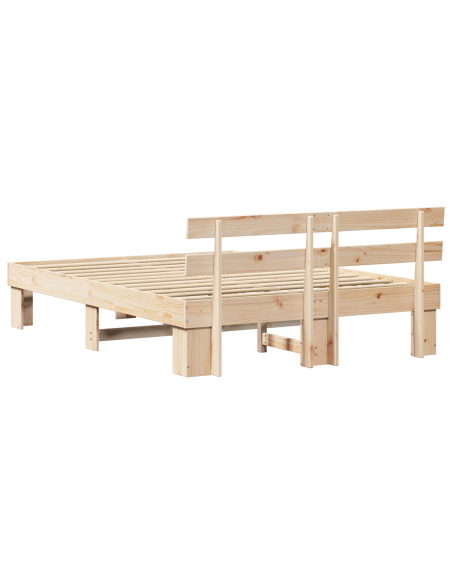 Struttura letto con testiera 150x200 cm in legno massello di pino