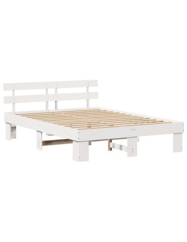 Struttura del letto Bianco 150 x 200 cm Pino massello