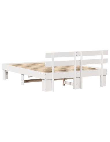 Struttura del letto Bianco 150 x 200 cm Pino massello