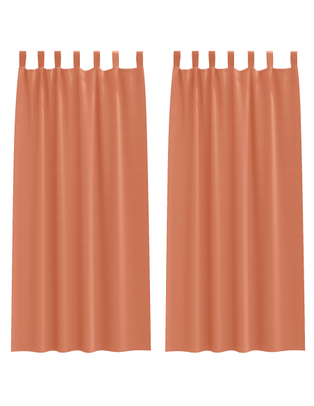 Tende con tende 2 pcs Terracotta 260 x 140 cm Poliestere