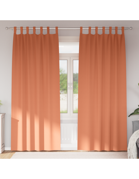 Tende con tende 2 pcs Terracotta 260 x 140 cm Poliestere