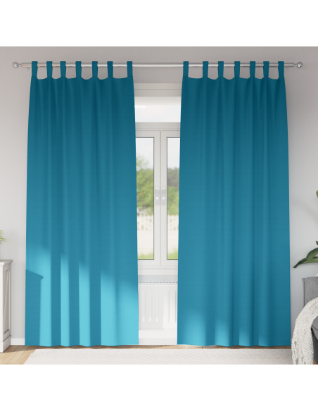 Tende con tende 2 pcs Turchese 245 x 140 cm Poliestere